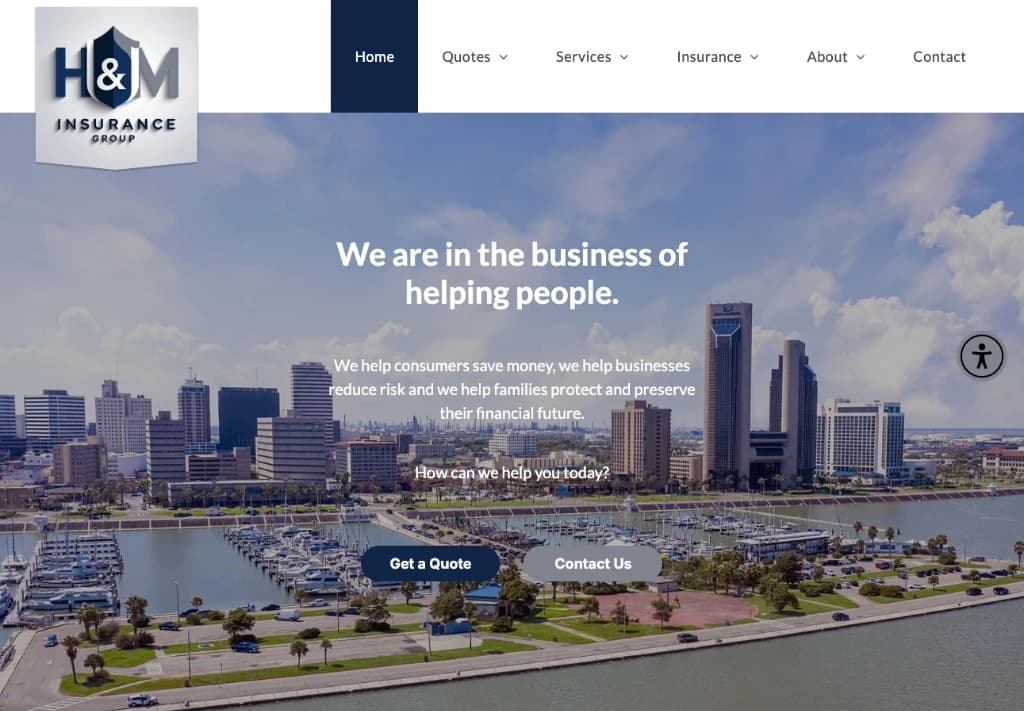 H & M Insurance website in 