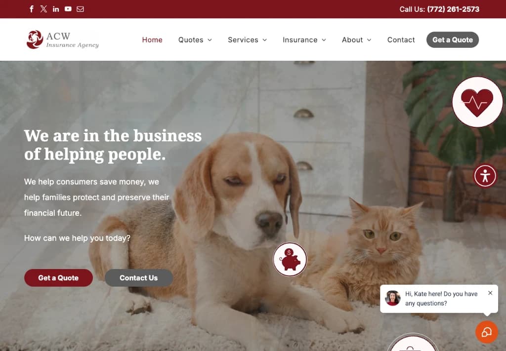 ACW Insurance Agency website in