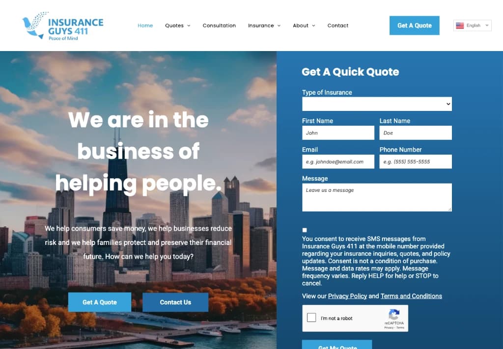 Insurance Guys 411 website in
